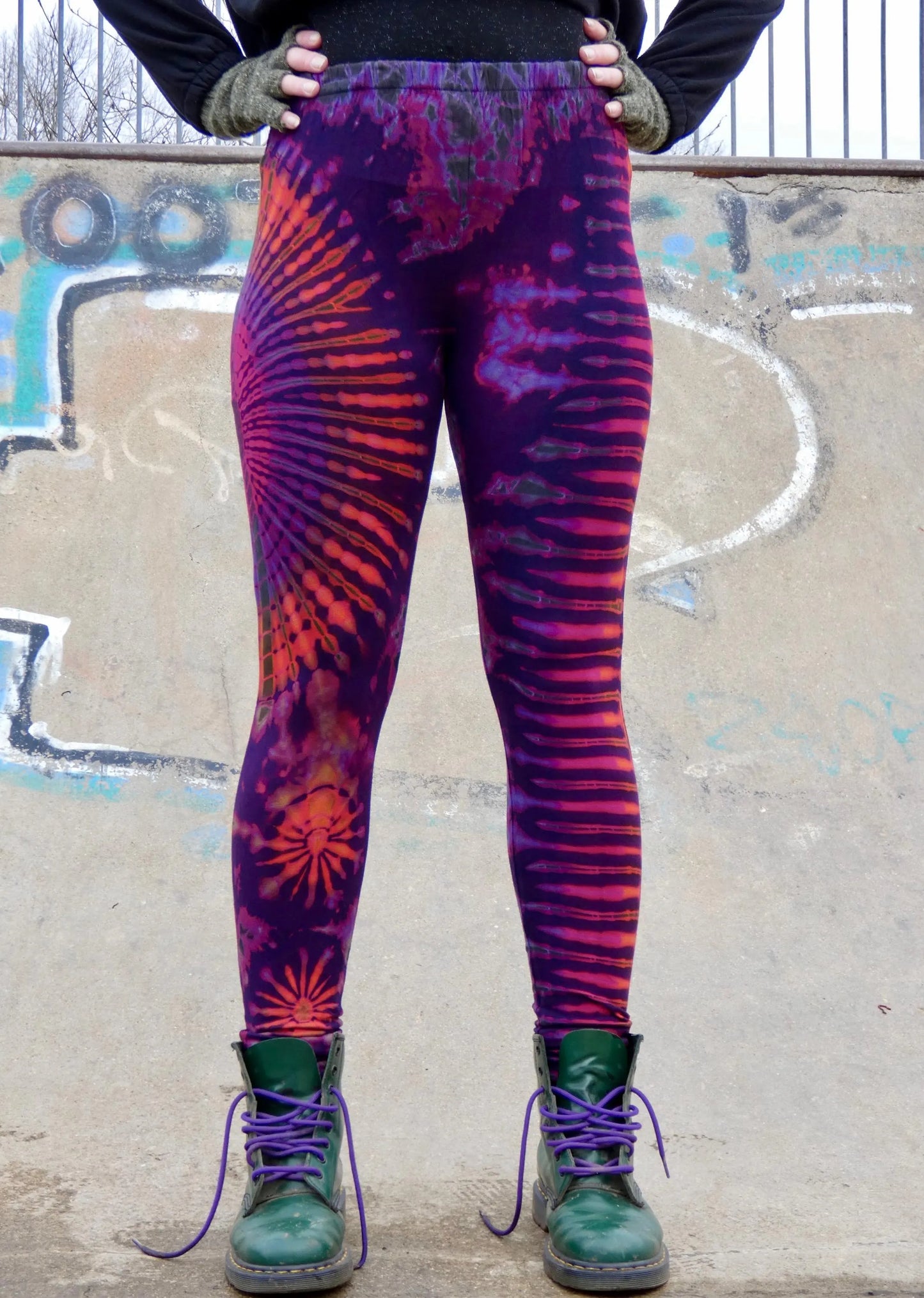 Purple Sunset Rainbow Tie-Dye Leggings REGULAR