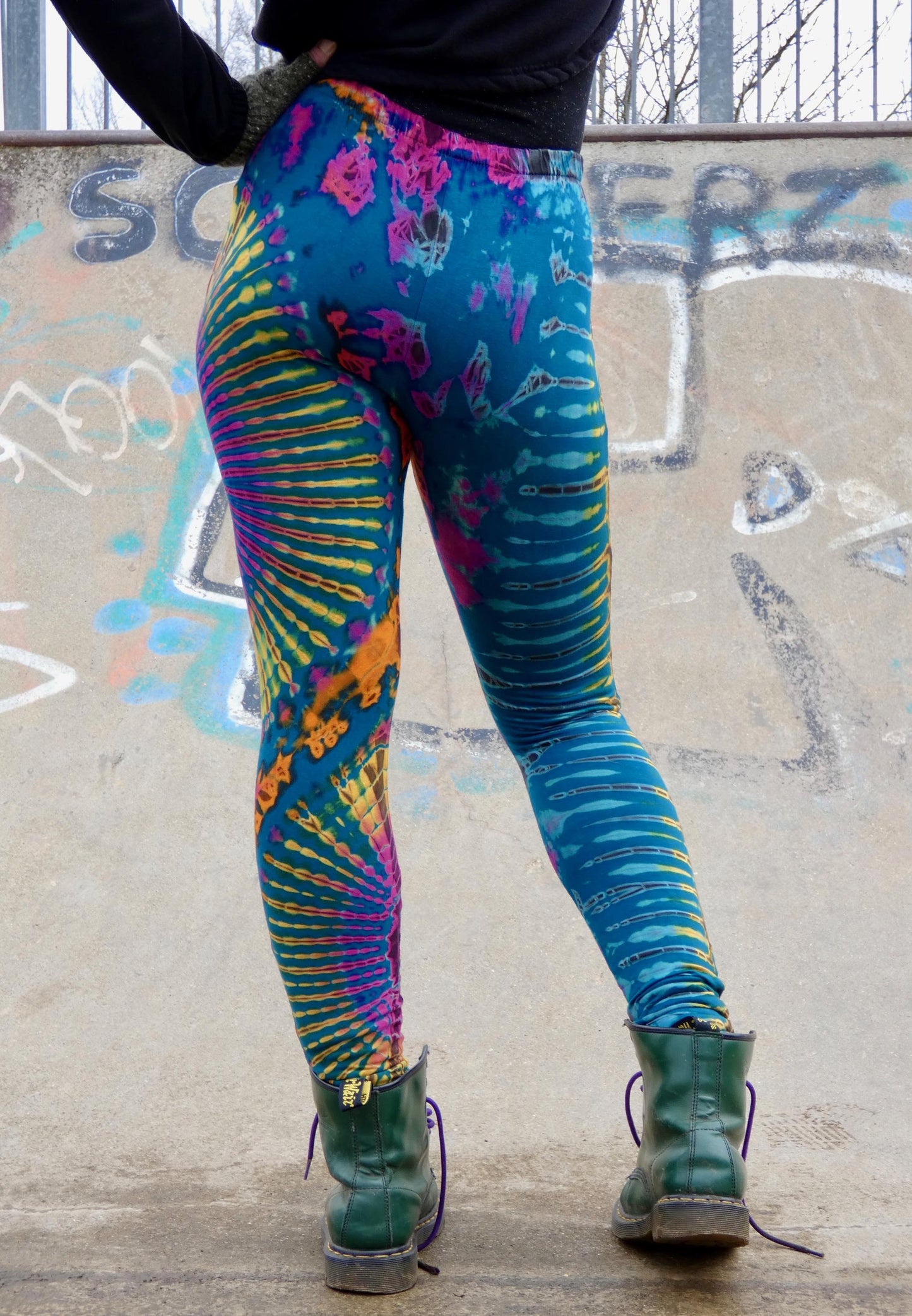 Teal Rainbow Tie-Dye Leggings REGULAR