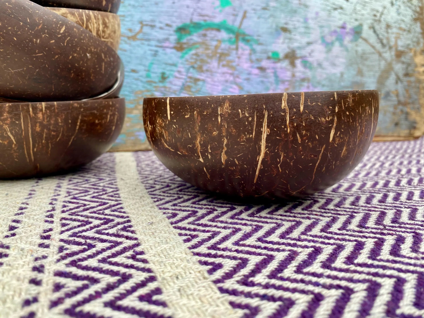 Cream Coconut Bowl with Mother of Pearl Inlay Light Arch