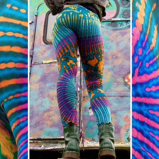 Teal Rainbow Tie-Dye Leggings REGULAR