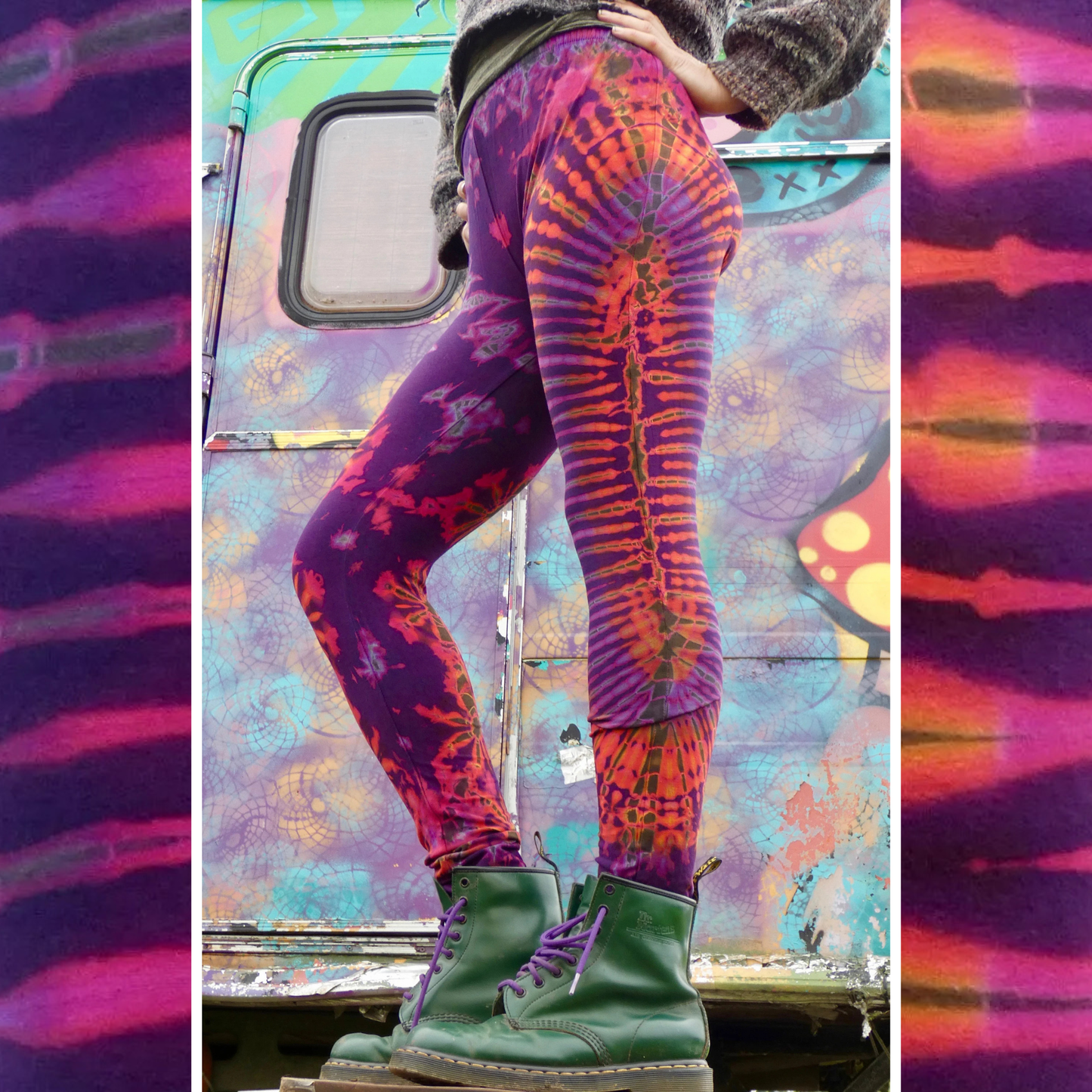 Purple Sunset Rainbow Tie-Dye Leggings REGULAR