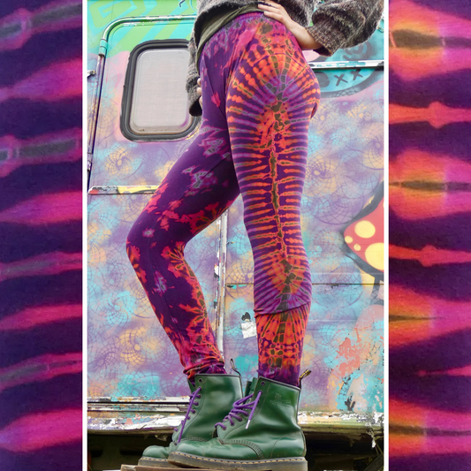 Purple Sunset Rainbow Tie-Dye Leggings REGULAR