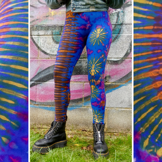 Blue Rainbow Tie-Dye Leggings REGULAR