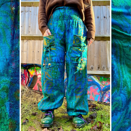 Cosy Warm Winter Blanket Trousers - Limeflower