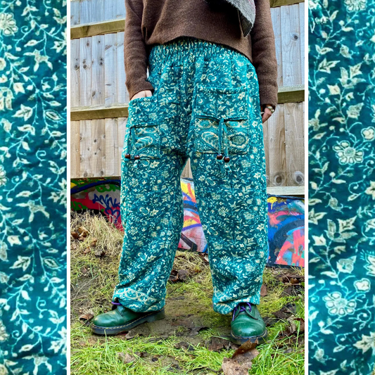 Extra Thick Cosy Warm Winter Blanket Trousers - Teal