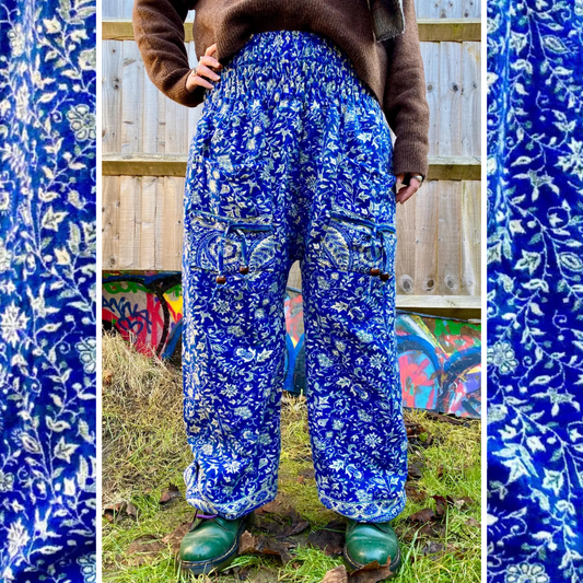 Extra Thick Cosy Warm Winter Blanket Trousers - Royal Blue