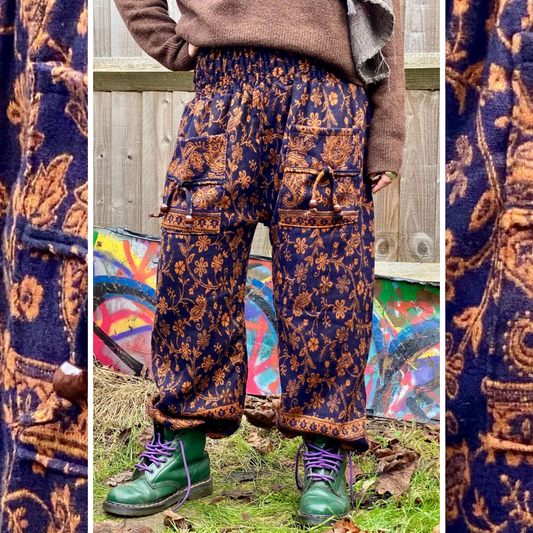 Cosy Warm Winter Blanket Trousers - French Navy