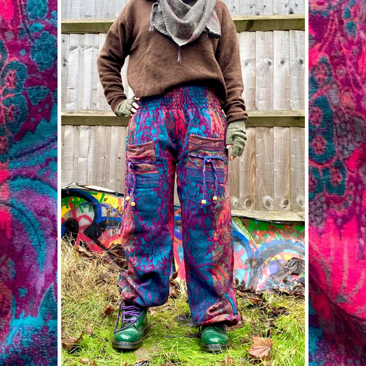 Cosy Warm Winter Blanket Trousers - Anemone